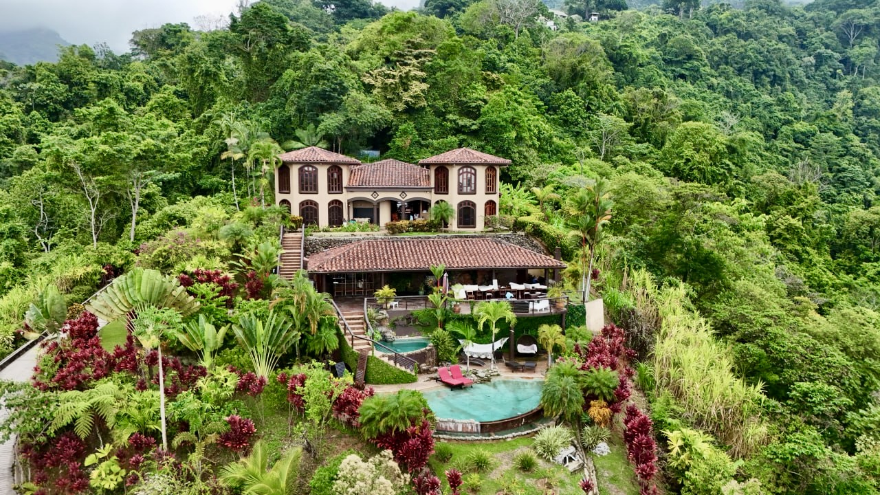 Castillo del Sol aerial view in the jungle of Costa Rica